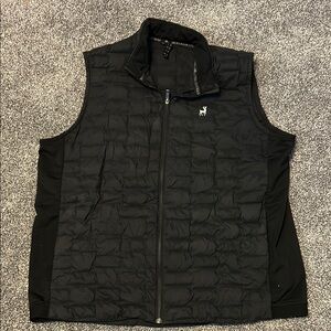 Adidas Black Quilted Vest with Stand-Up Collar
